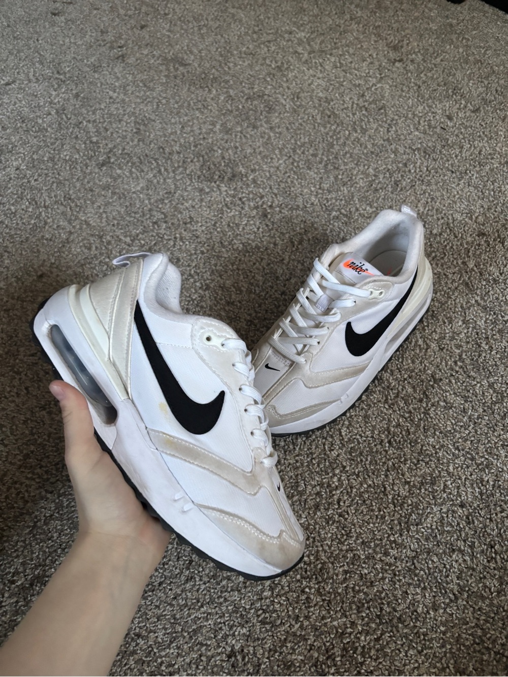 Nike White Sneakers with Black Swoosh